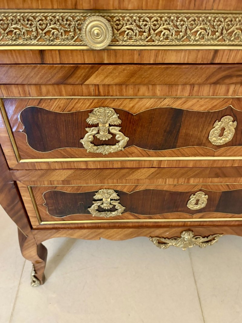 Outstanding Quality Antique Victorian French Marble Top Commode Chest of Drawers - Image 15